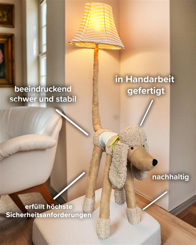 Bello – die Pudel‑Lampe (126 cm)