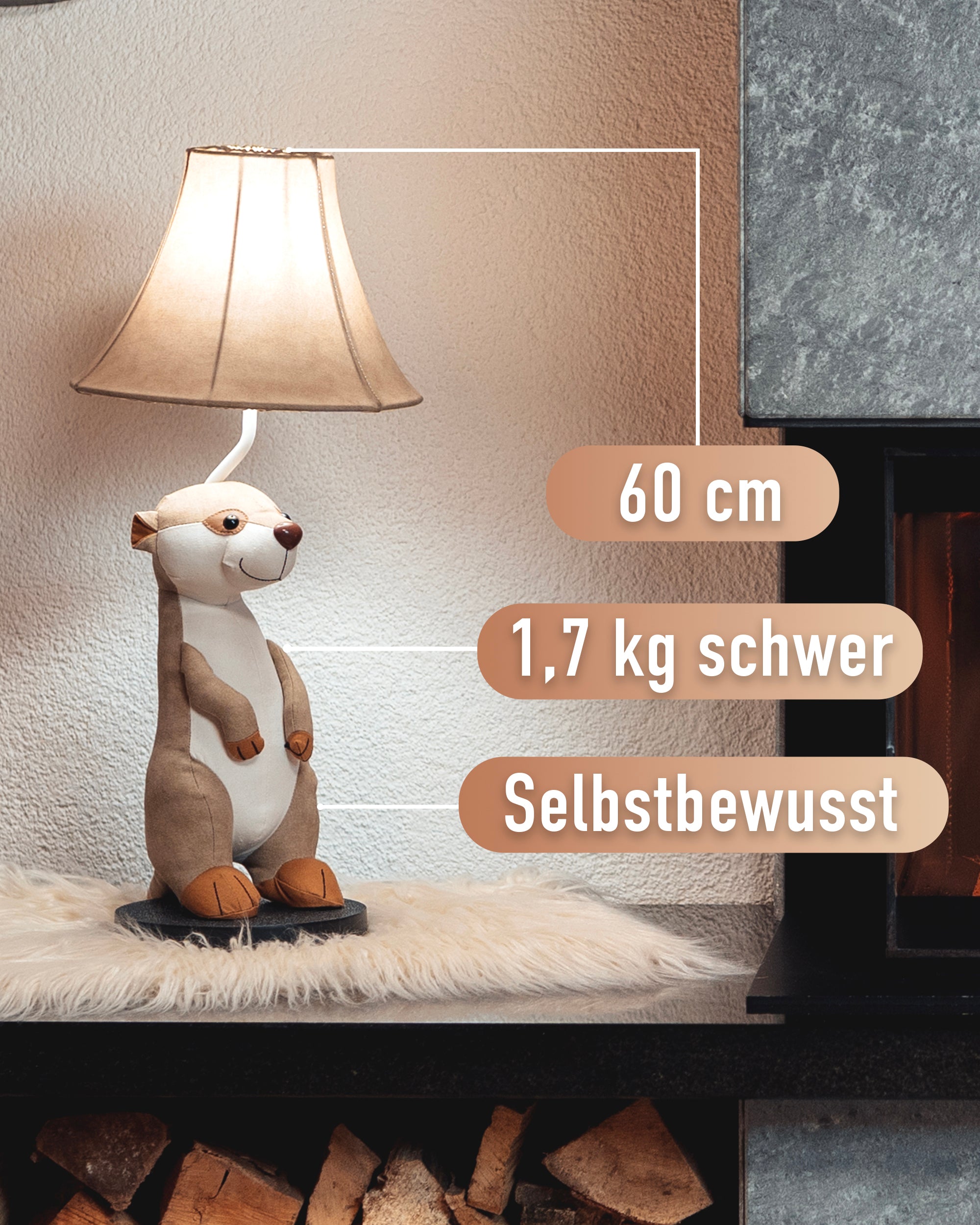 Eddie – die Erdmännchenlampe (60 cm)