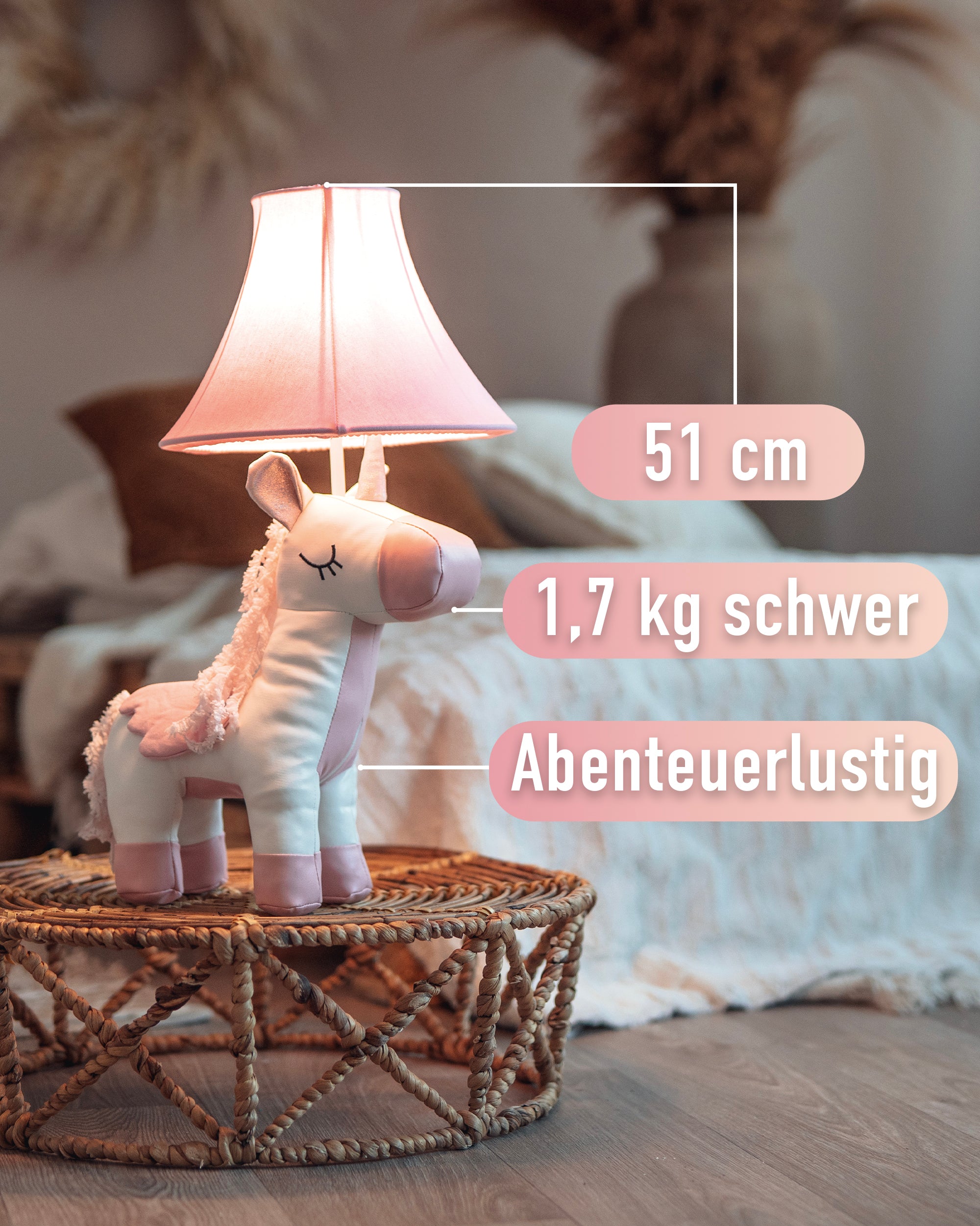 Elsa – die Einhornlampe (51 cm)