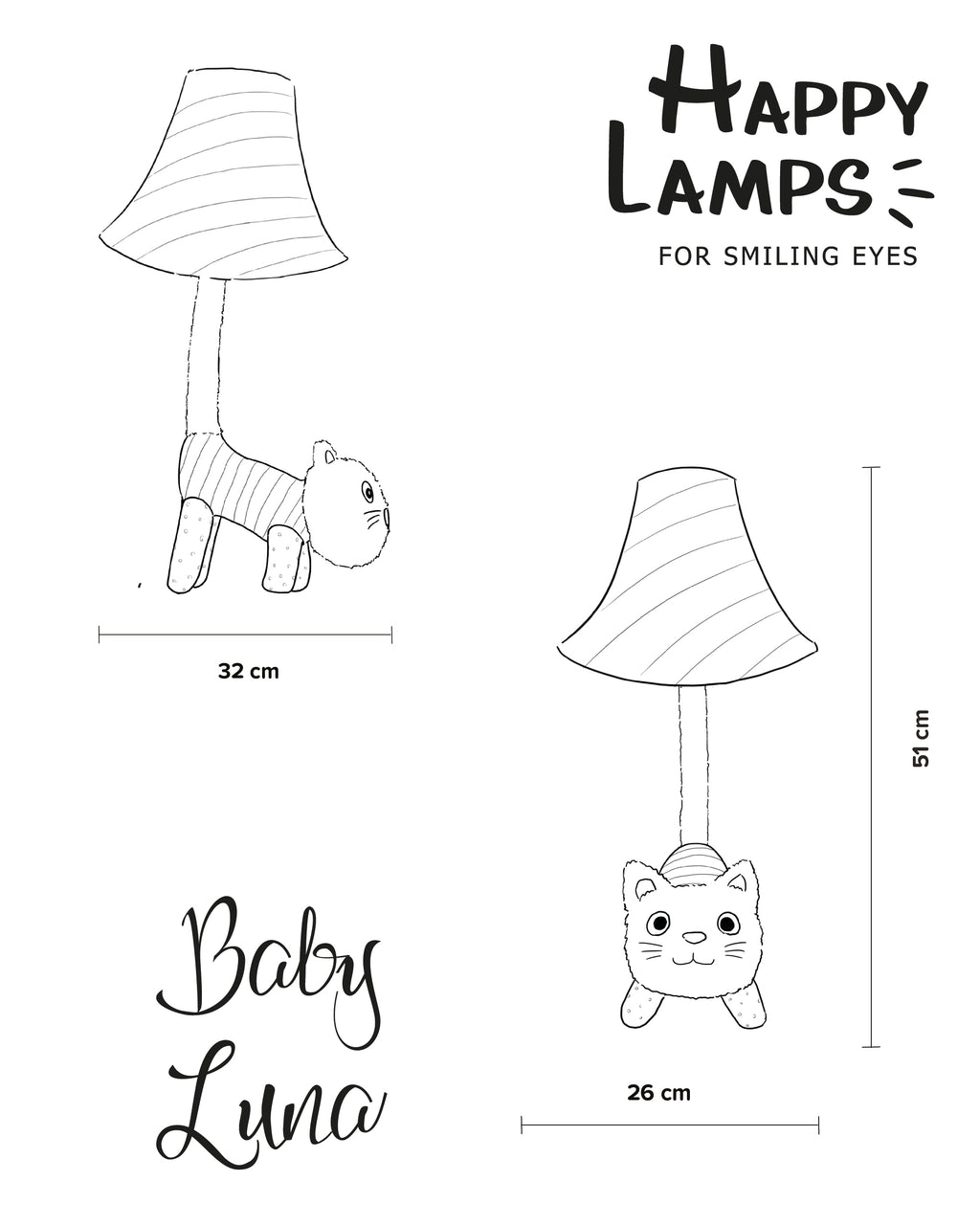 Baby Luna - die Katzenlampe (48 cm)