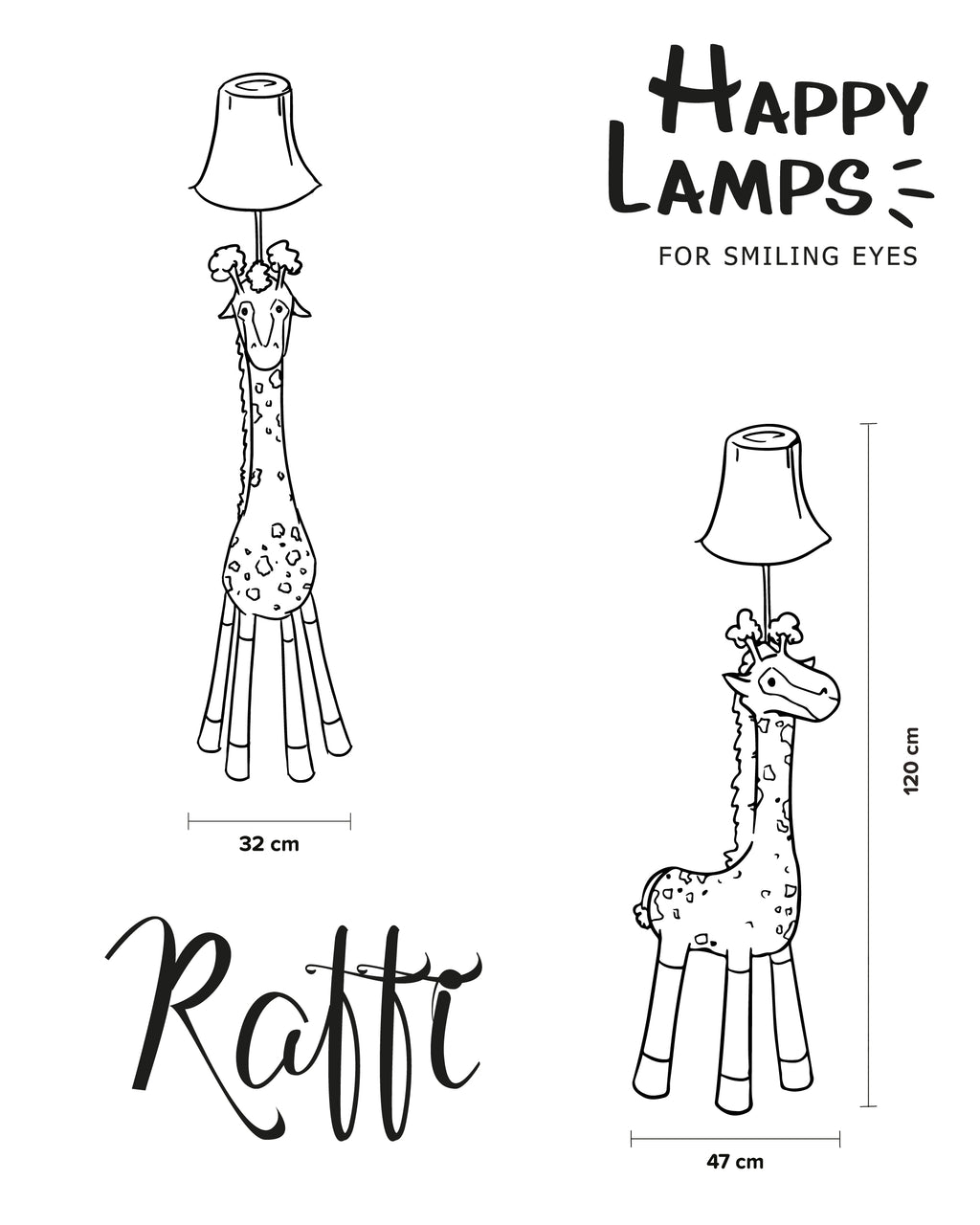Raffi – die Giraffen-Stehlampe (126 cm)