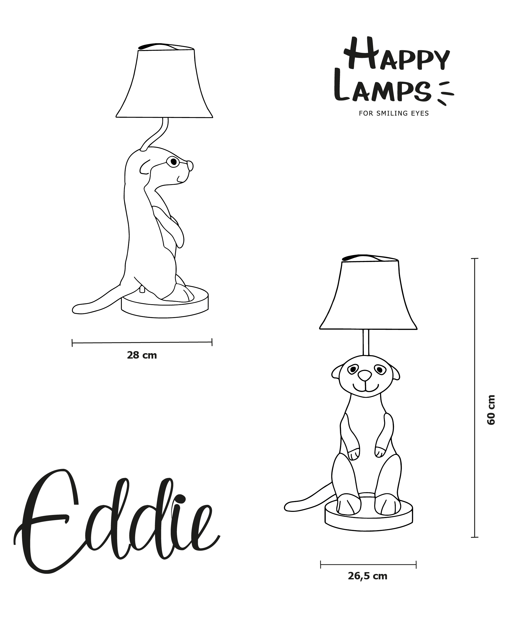Eddie – die Erdmännchenlampe (60 cm)